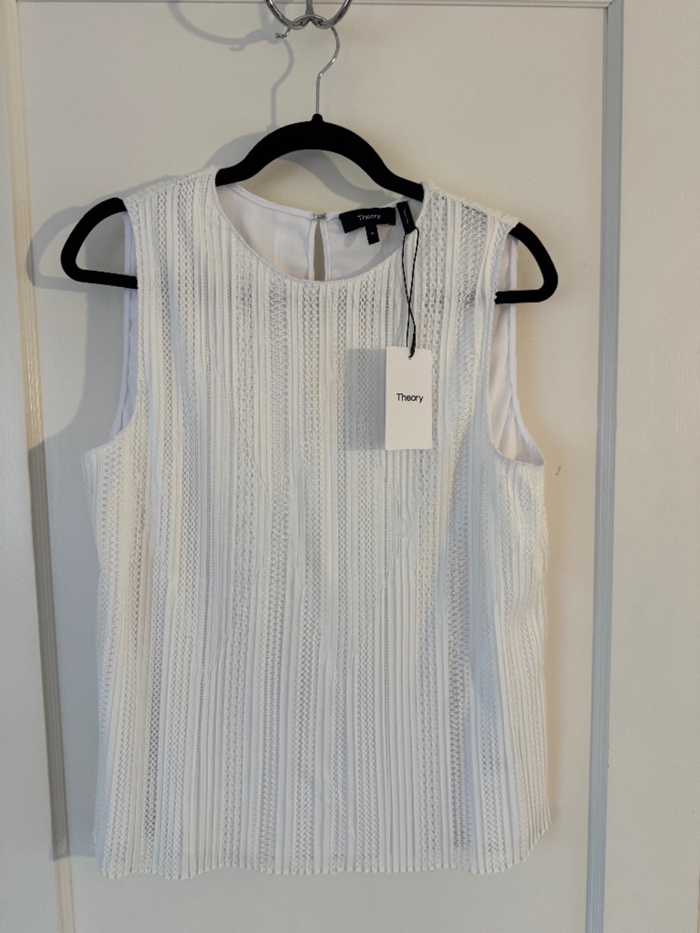 NWT Theory White Lace Tank Shell, Size M